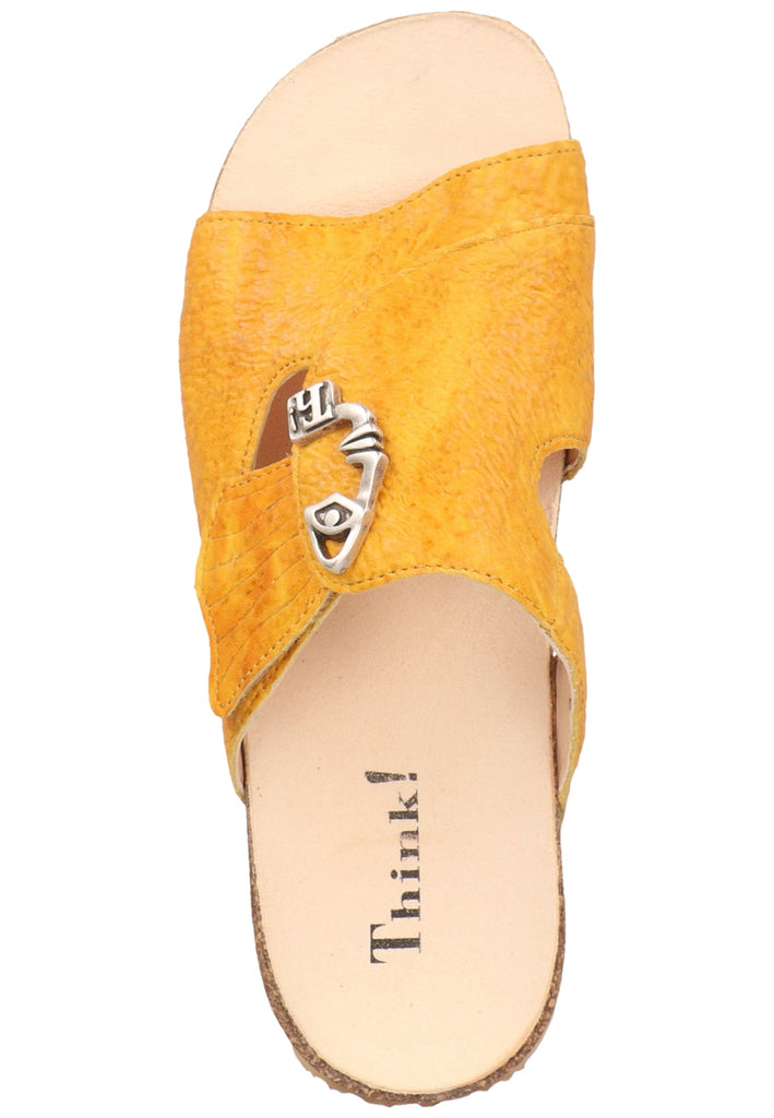 Think! Pantoletten Glattleder Gelb
