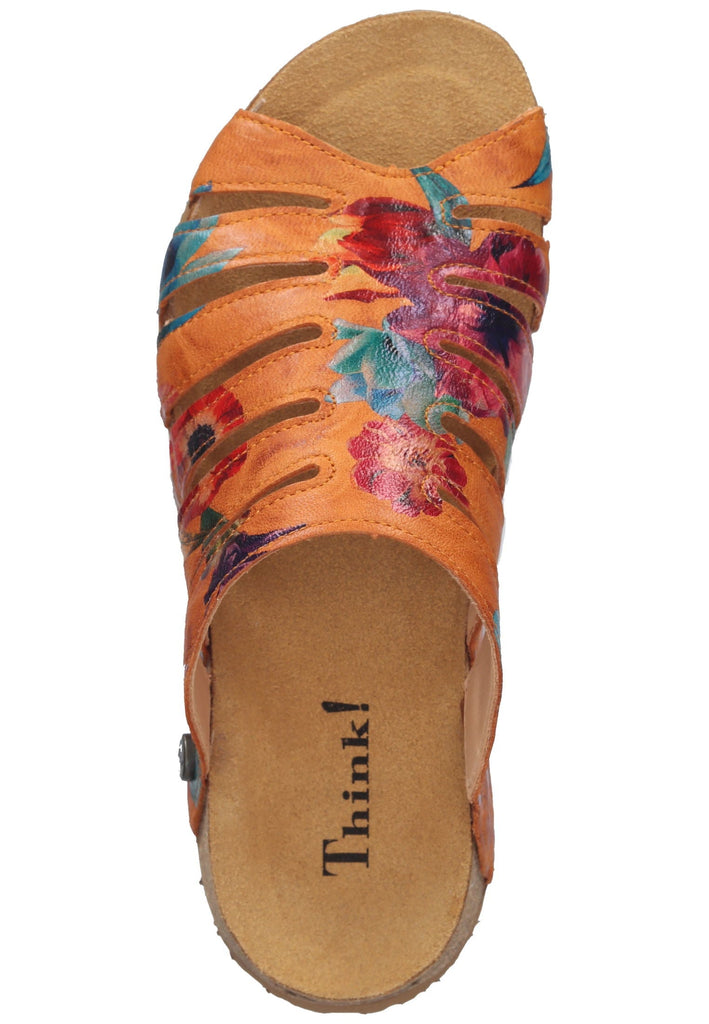 Think! Pantoletten Glattleder Orange