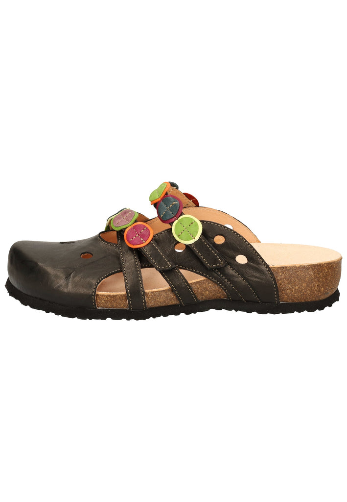 Think! Pantoletten Glattleder Schwarz