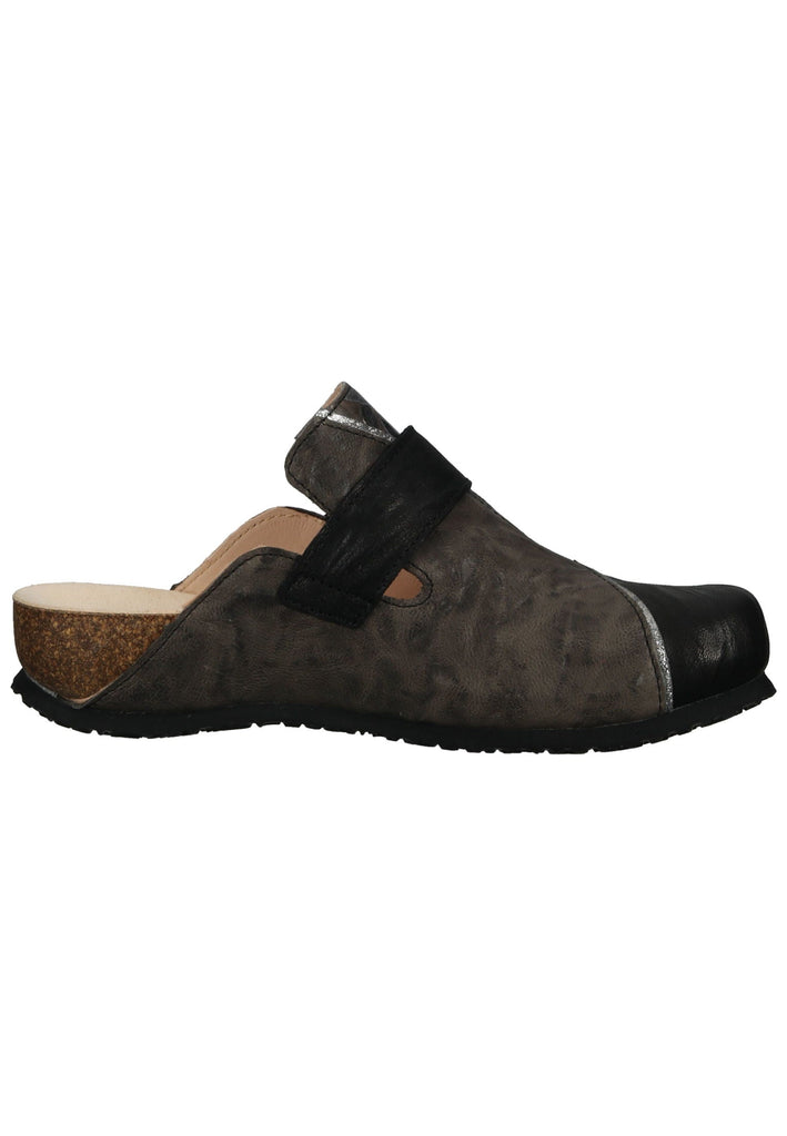 Think! Pantoletten Glattleder Schwarz Kombi