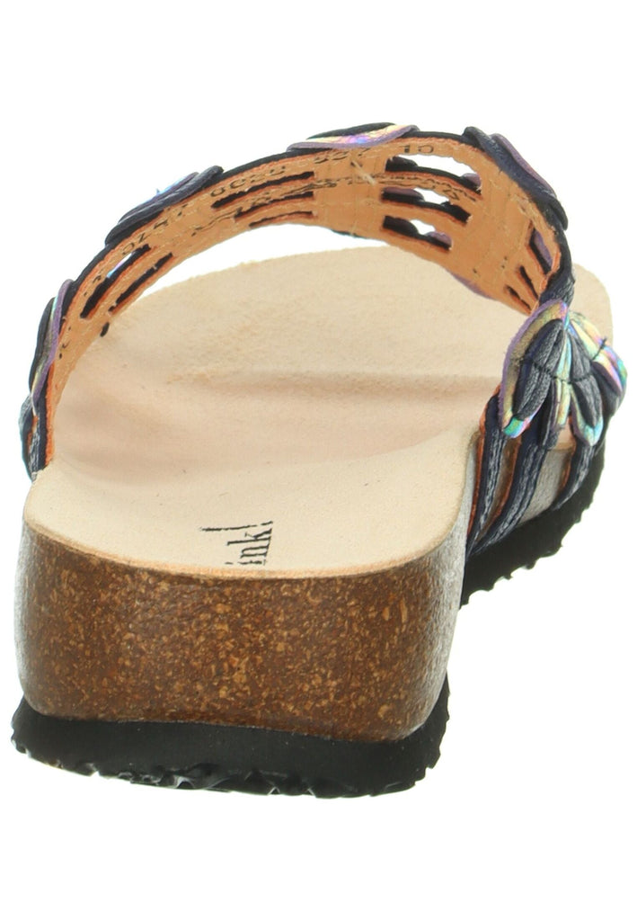 Think! Pantoletten Leder Blau/Multi