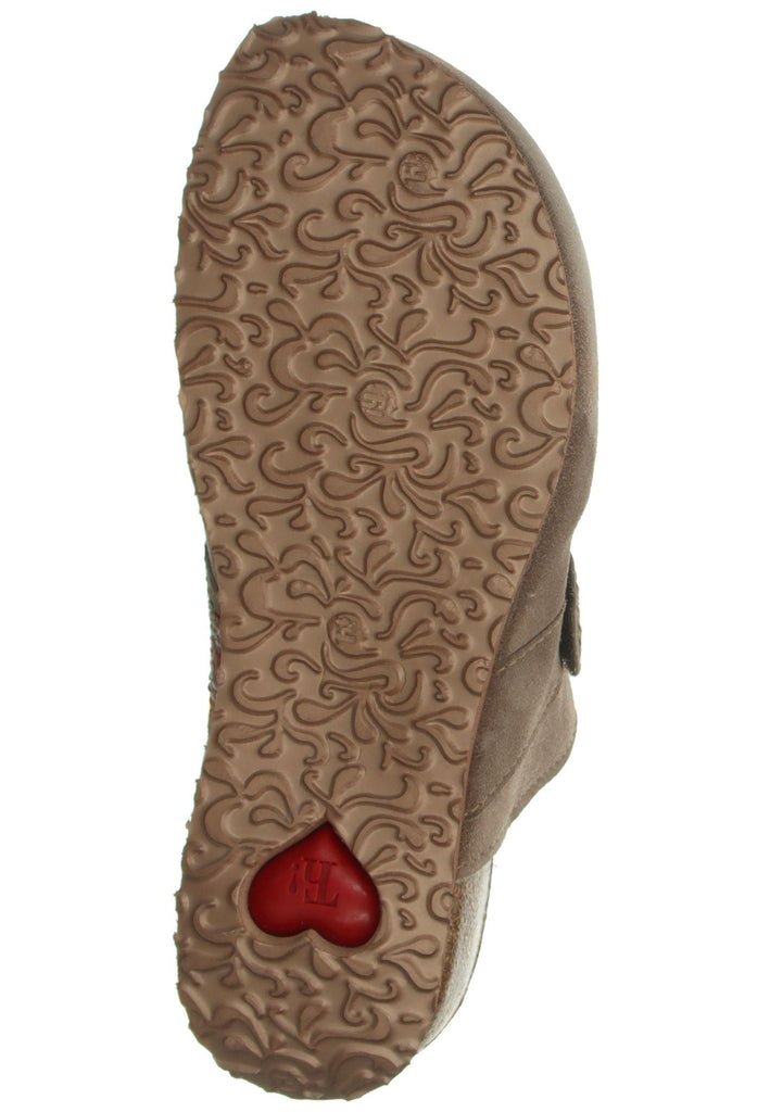 Think! Pantoletten Veloursleder Braun