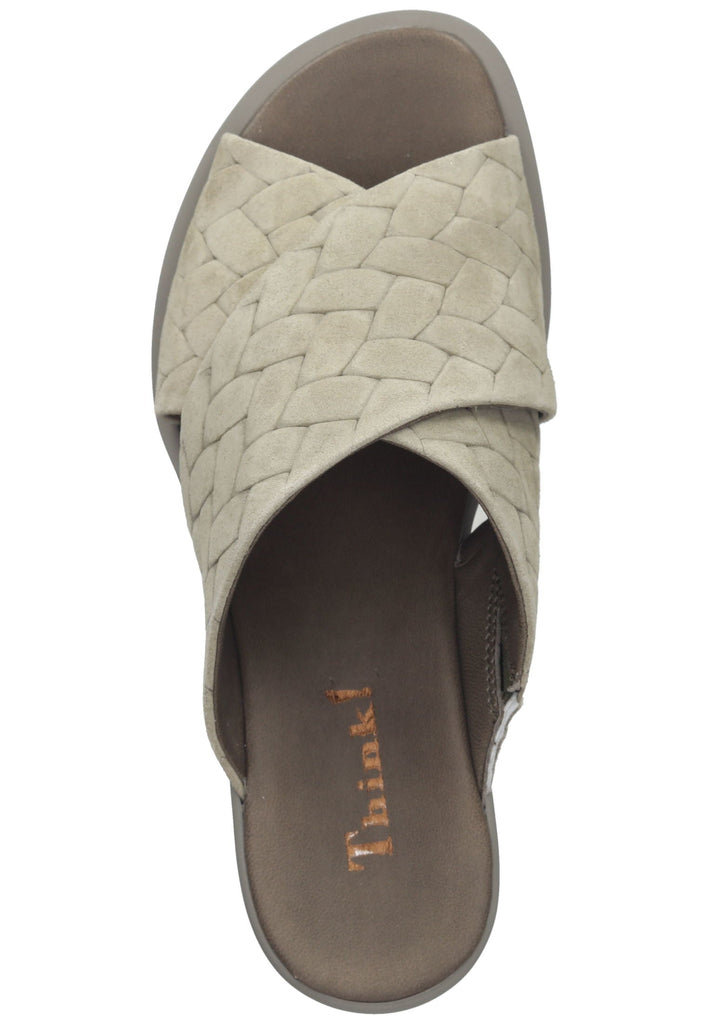 Think! Pantoletten Veloursleder Sage