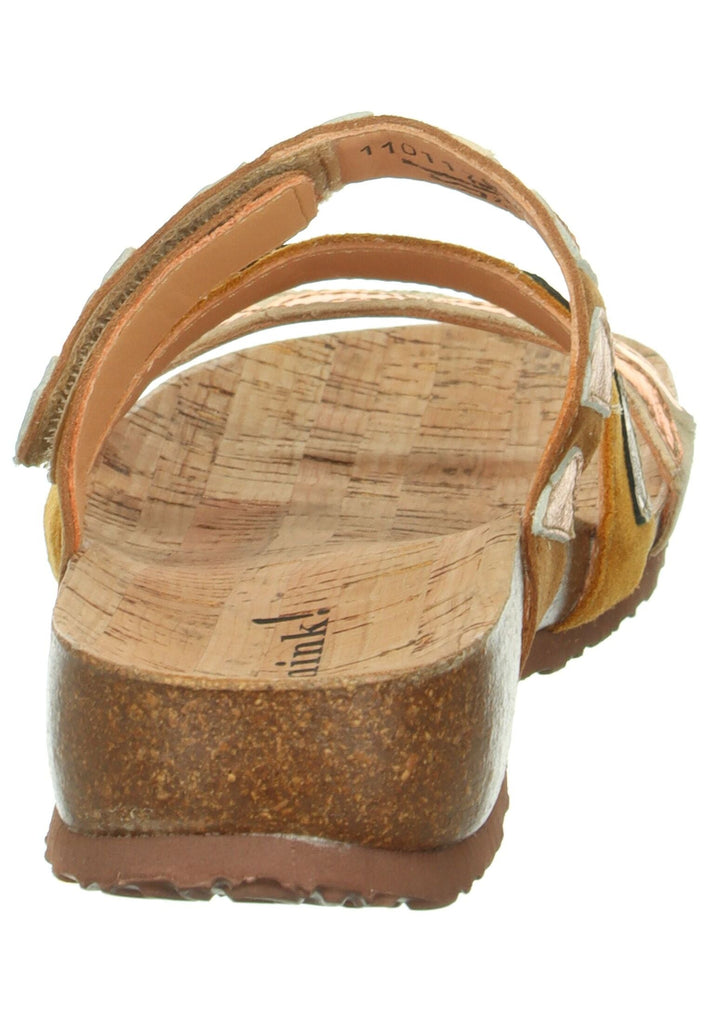 Think! Pantoletten Veloursleder Zimt