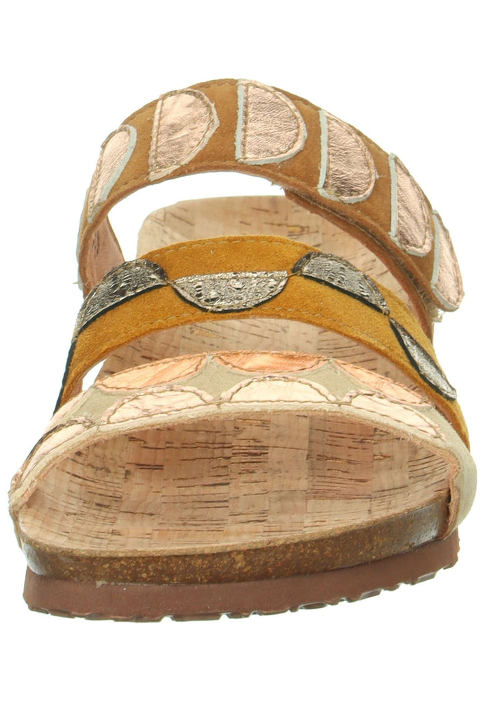 Think! Pantoletten Veloursleder Zimt