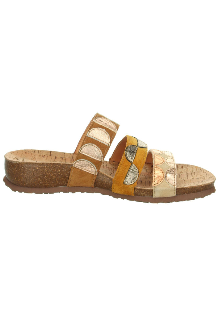 Think! Pantoletten Veloursleder Zimt