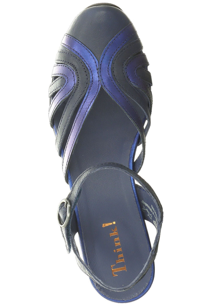 Think! Pumps Leder/Textil Navy/Schwarz