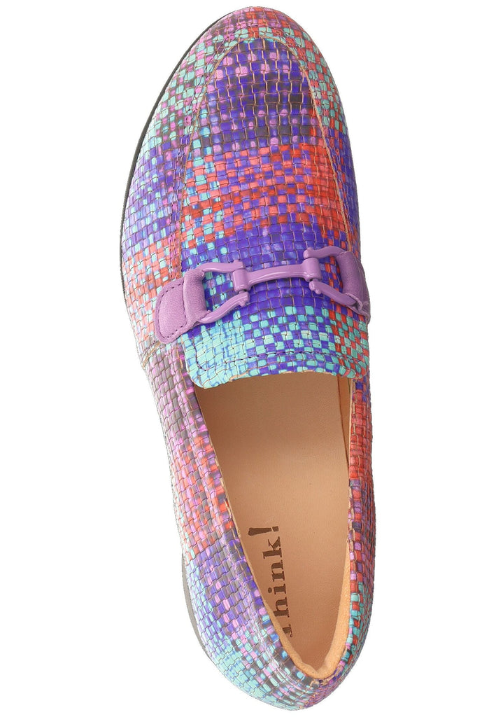 Think! Slipper Leder Blau/Multi