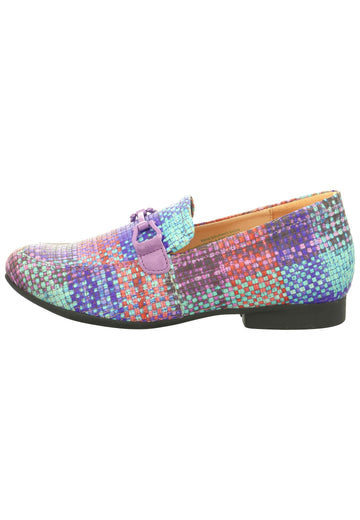 Think! Slipper Leder Blau/Multi