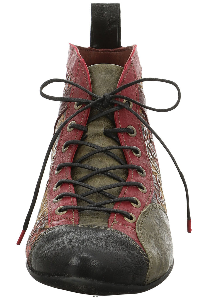 Think! Stiefelette Leder Schwarz/Rot