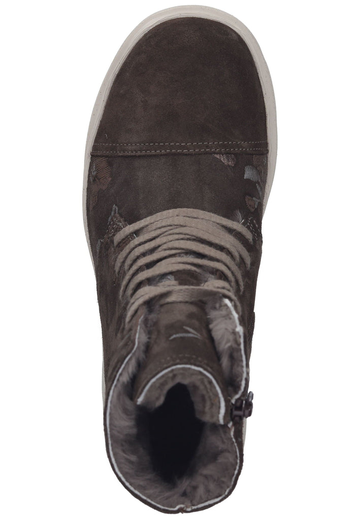 Think! Stiefelette Veloursleder Dunkelbraun Warmfutter