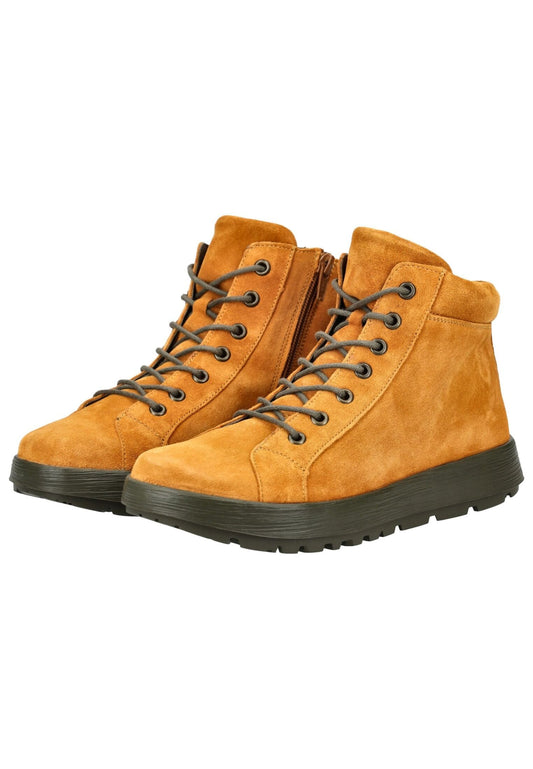 Think! Stiefelette Veloursleder Hellgelb