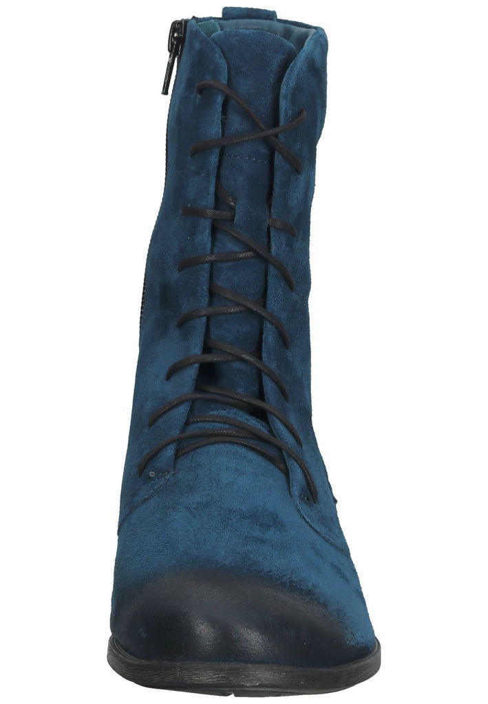 Think! Stiefelette Veloursleder Petrol