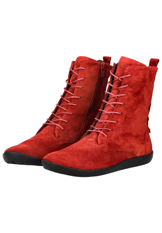 Think! Stiefelette Veloursleder Rot