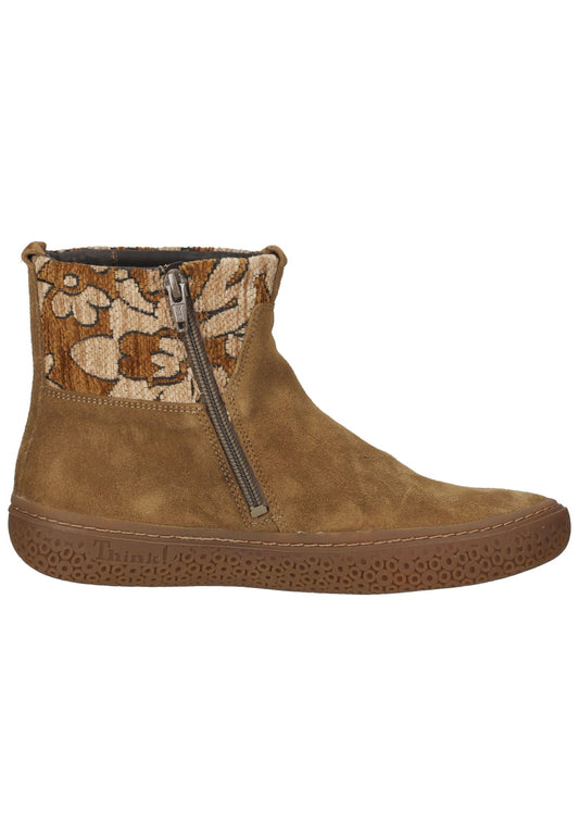 Think! Stiefelette Veloursleder/Synthetik Braun