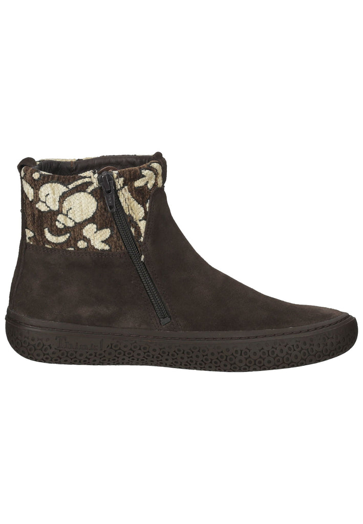 Think! Stiefelette Veloursleder/Synthetik Dunkelbraun