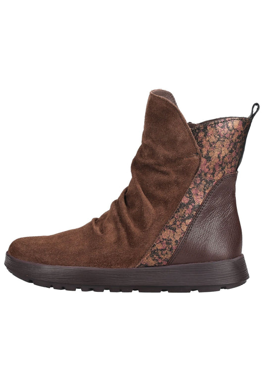 Think! Stiefelette Veloursleder/Textil Cacao