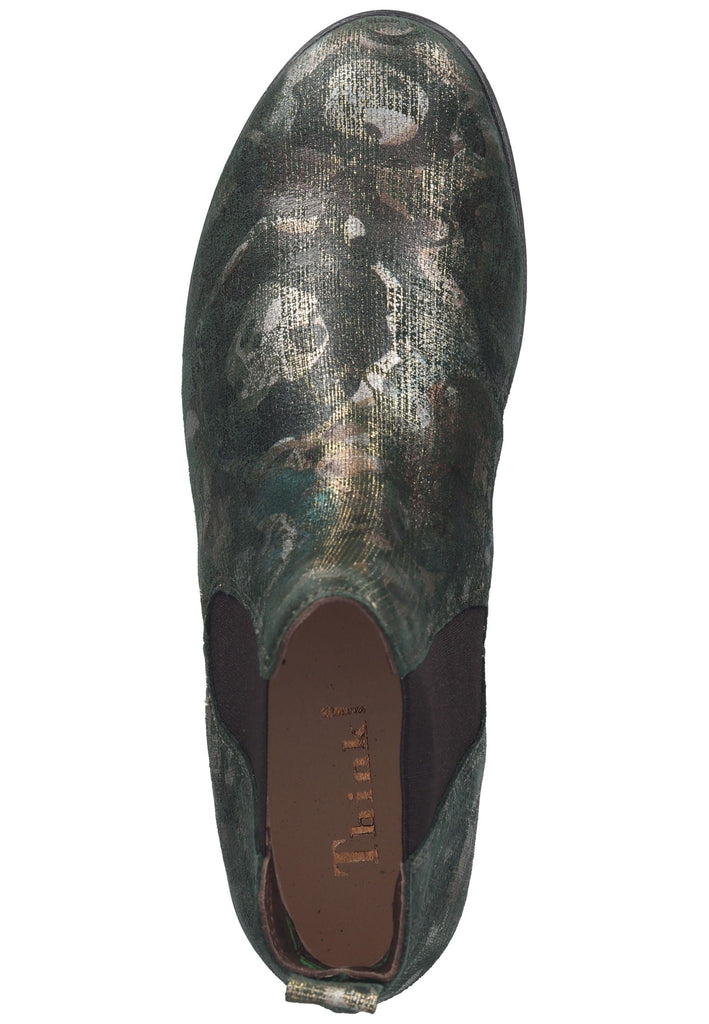 Think! Stiefelette Veloursleder/Textil Olive