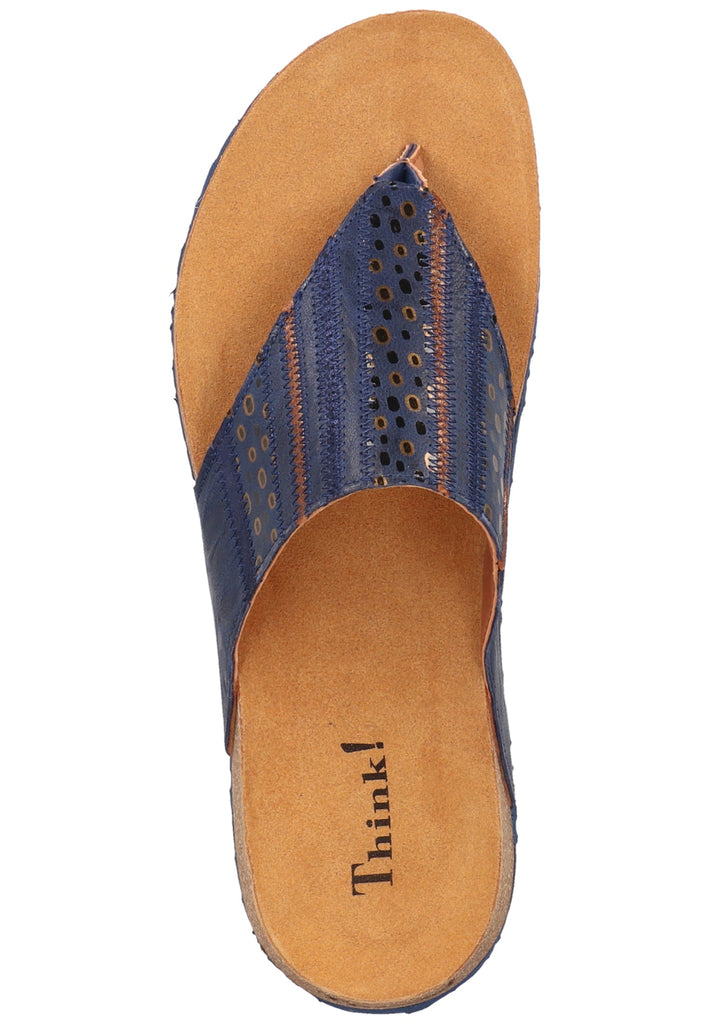 Think! Zehensteg Glattleder Blau