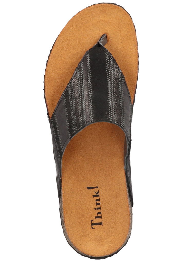 Think! Zehensteg Glattleder Schwarz
