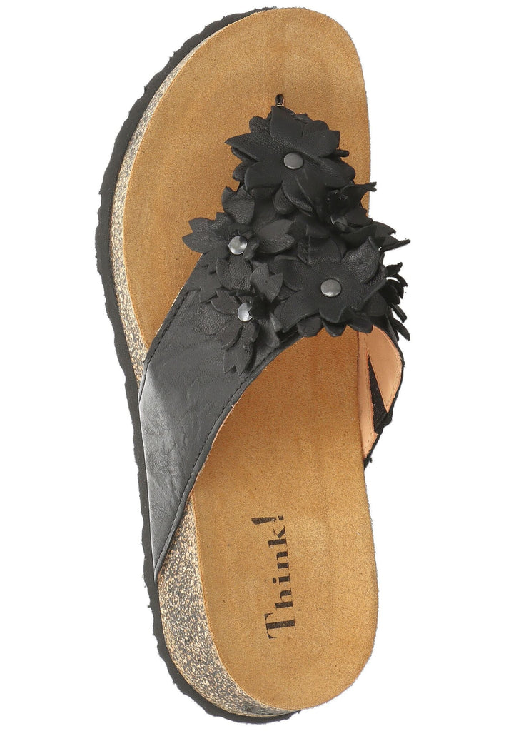 Think! Zehensteg Leder/Textil Schwarz