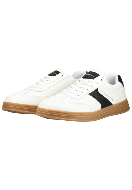Tom Tailor Sneaker Lederimitat Schwarz/Weiß