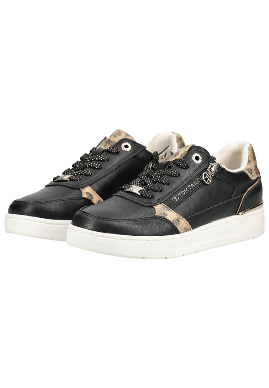 Tom Tailor Sneaker Lederimitat/Textil Schwarz