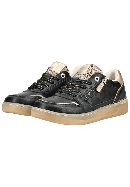 Tom Tailor Sneaker Lederimitat/Textil Schwarz