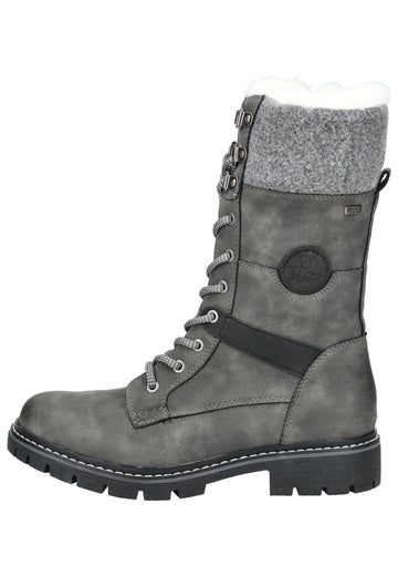 Stiefel Tom Tailor Stiefel Lederimitat/Textil Coal Warmfutter