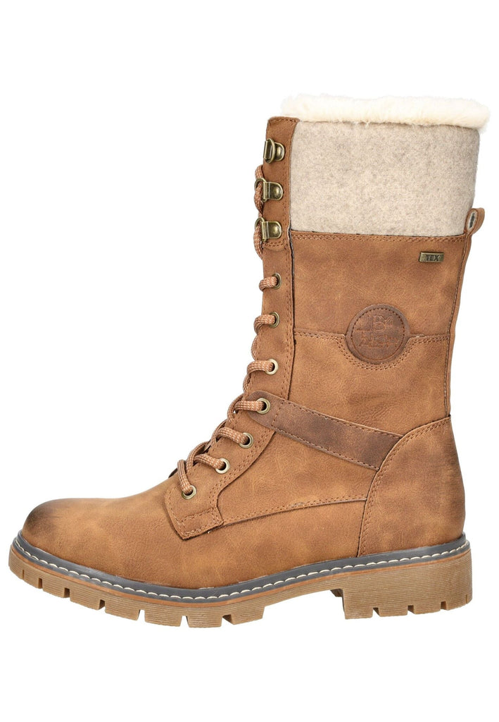 Stiefel Tom Tailor Stiefel Lederimitat/Textil Cognac Warmfutter