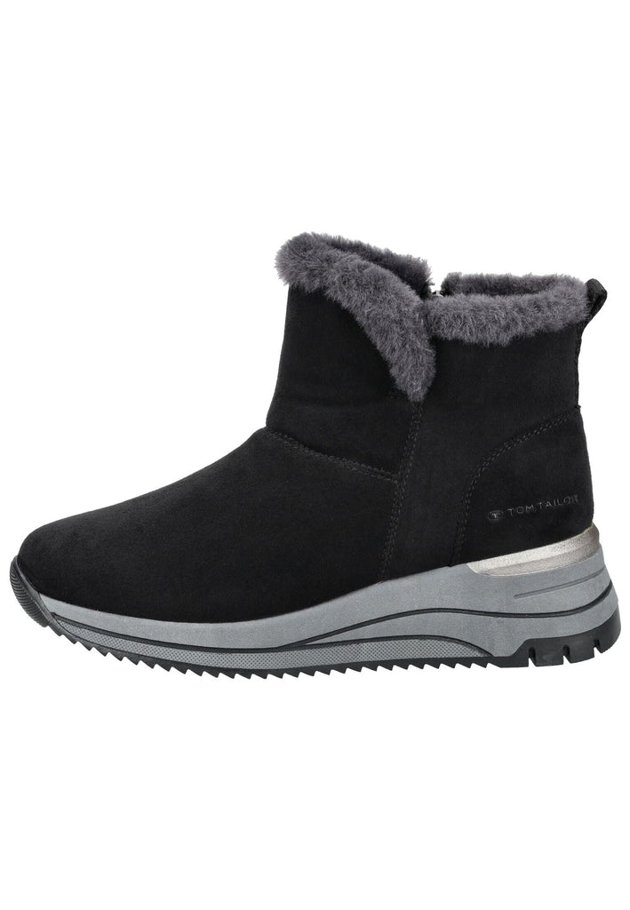 Stiefel Tom Tailor Stiefel Lederimitat/Textil Schwarz Warmfutter