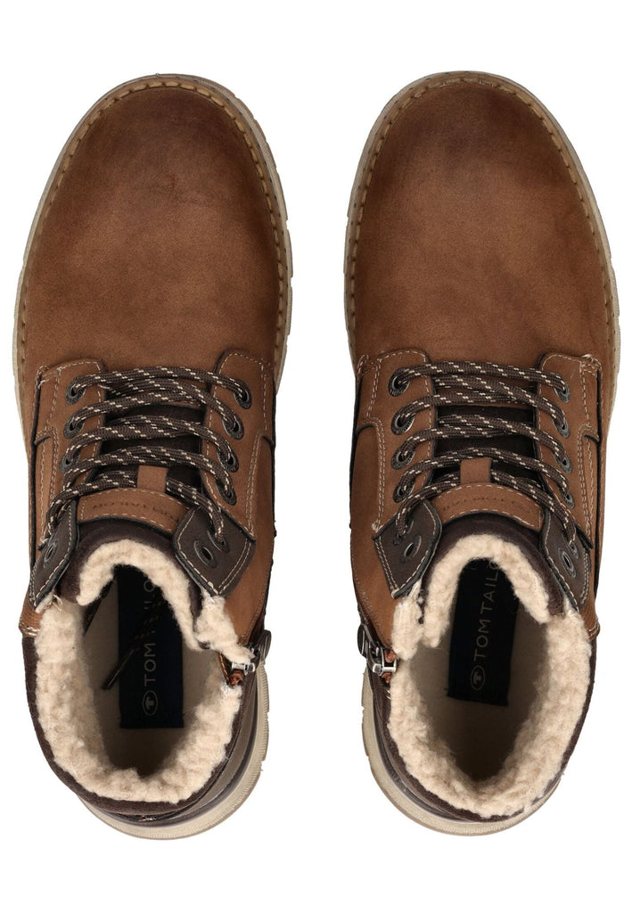 Tom Tailor Stiefelette Lederimitat Braun Warmfutter