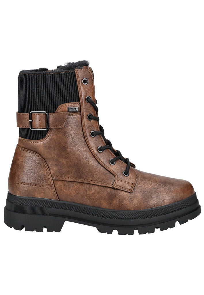 Tom Tailor Stiefelette Lederimitat Braun Warmfutter