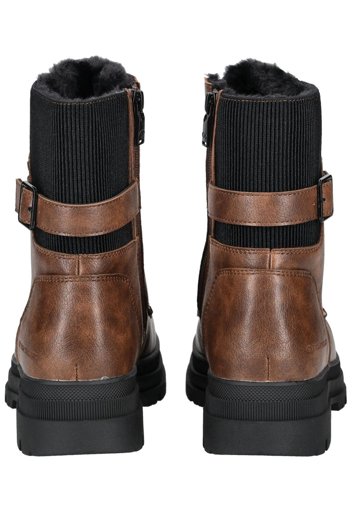 Tom Tailor Stiefelette Lederimitat Braun Warmfutter