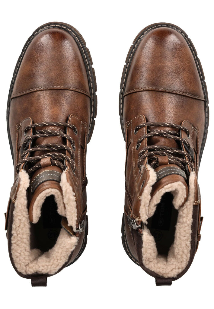 Tom Tailor Stiefelette Lederimitat Braun Warmfutter