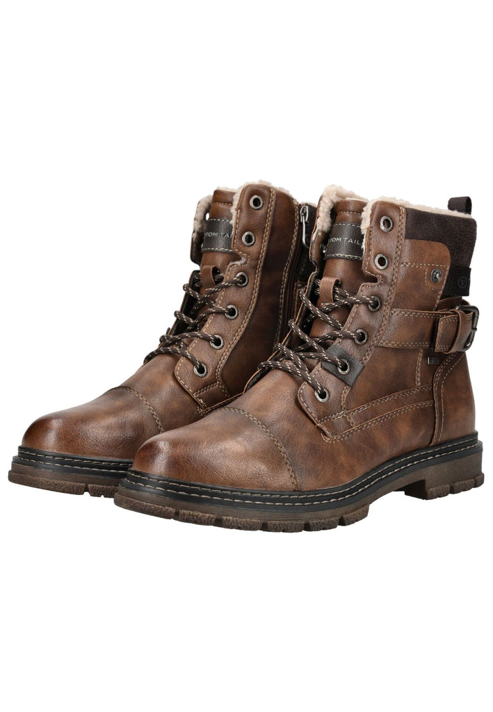 Tom Tailor Stiefelette Lederimitat Braun Warmfutter