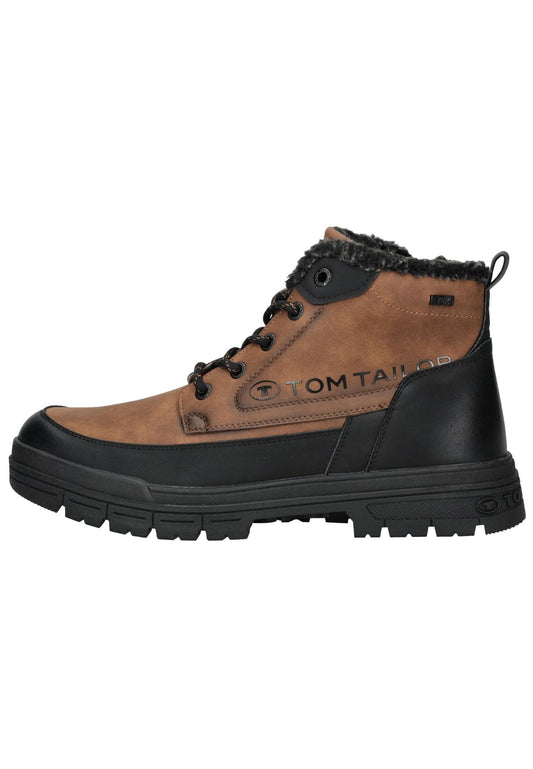 Tom Tailor Stiefelette Lederimitat Cognac Warmfutter