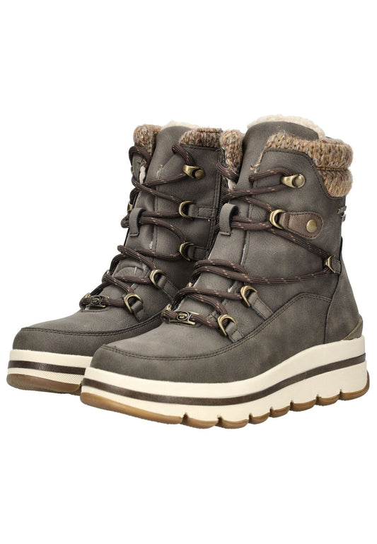 Tom Tailor Stiefelette Lederimitat Lava Warmfutter