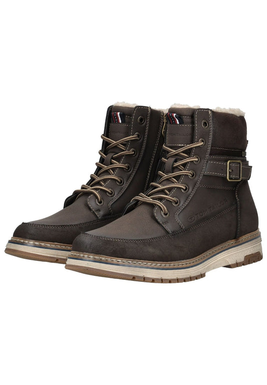 Tom Tailor Stiefelette Lederimitat Mokka Warmfutter
