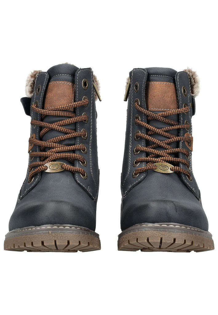 Tom Tailor Stiefelette Lederimitat Navy Warmfutter