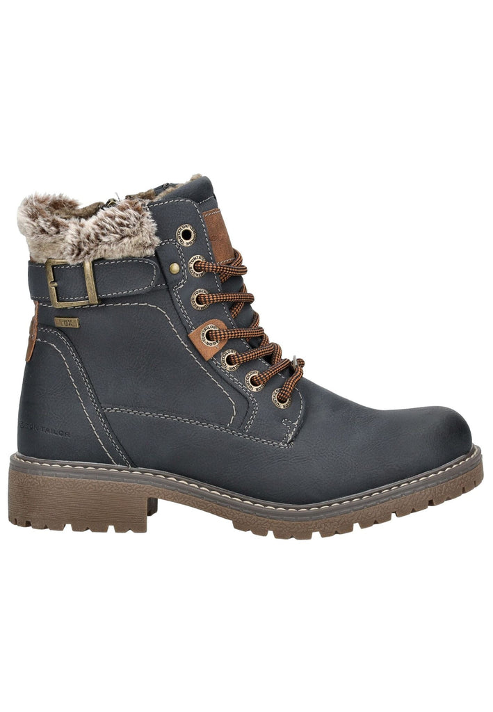 Tom Tailor Stiefelette Lederimitat Navy Warmfutter
