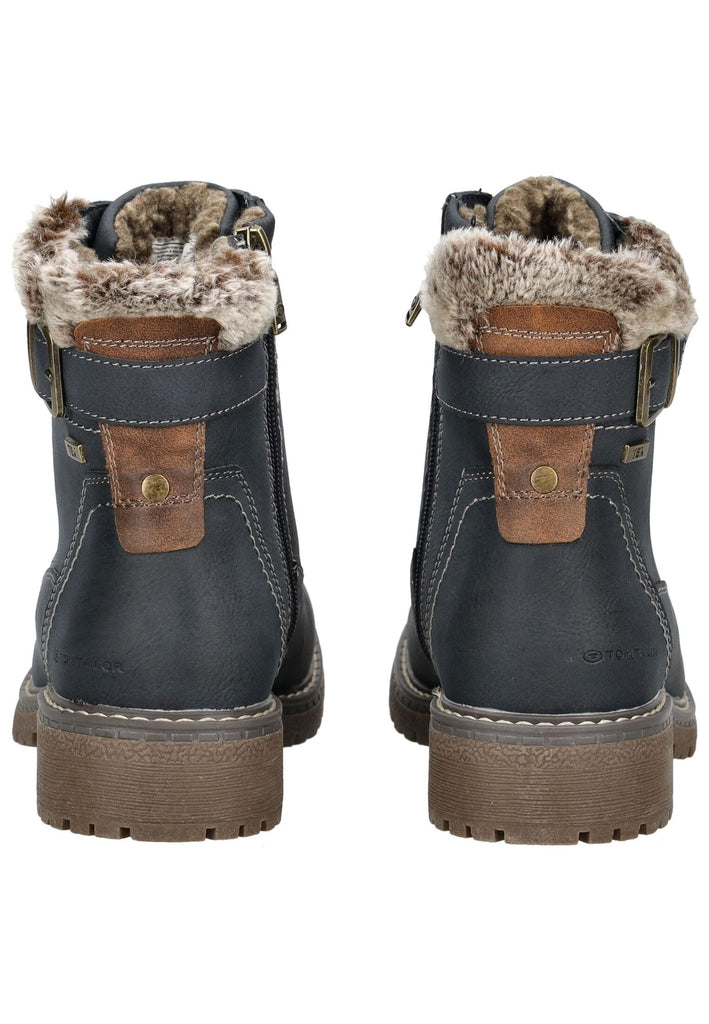 Tom Tailor Stiefelette Lederimitat Navy Warmfutter