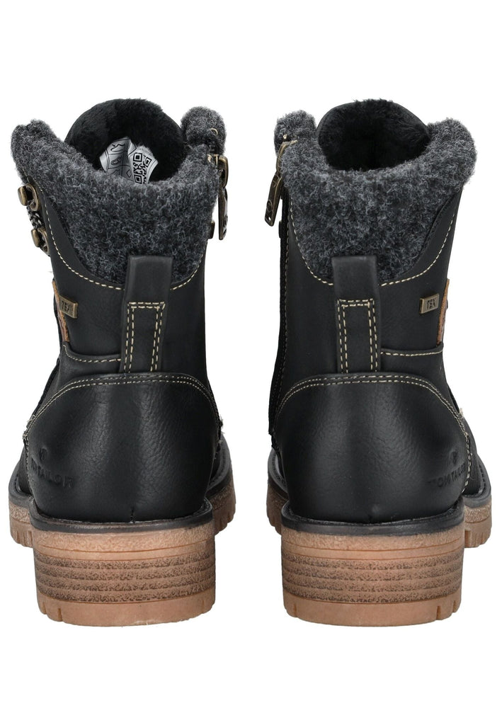 Tom Tailor Stiefelette Lederimitat Schwarz Warmfutter