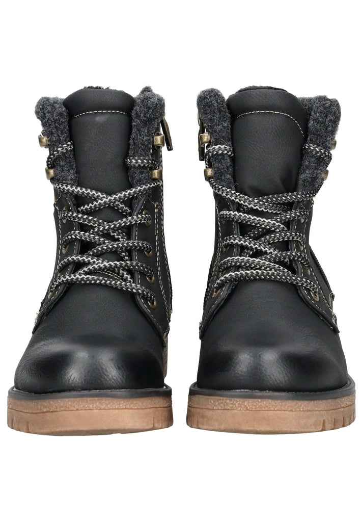 Tom Tailor Stiefelette Lederimitat Schwarz Warmfutter