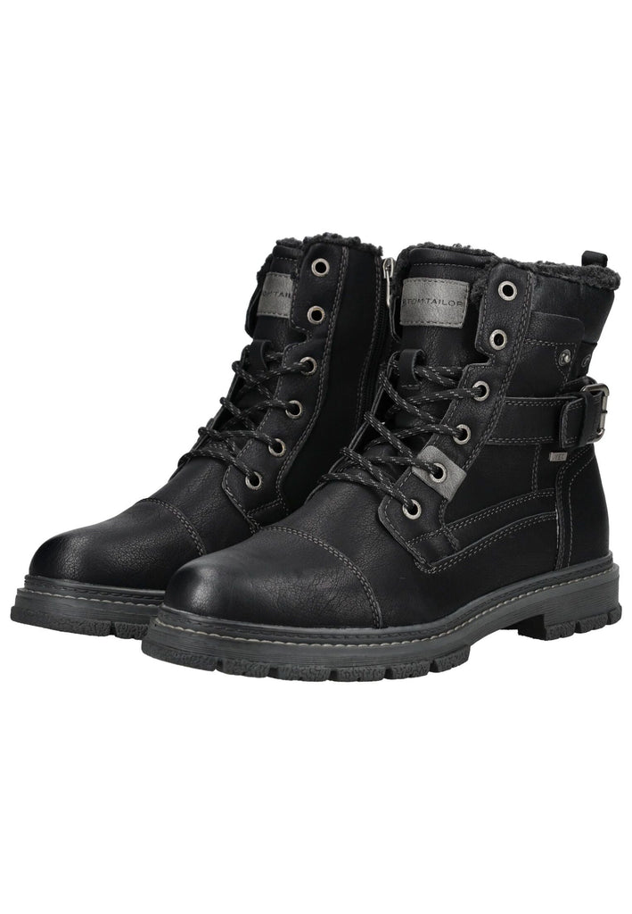 Tom Tailor Stiefelette Lederimitat Schwarz Warmfutter