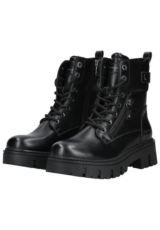 Tom Tailor Stiefelette Lederimitat Schwarz Warmfutter