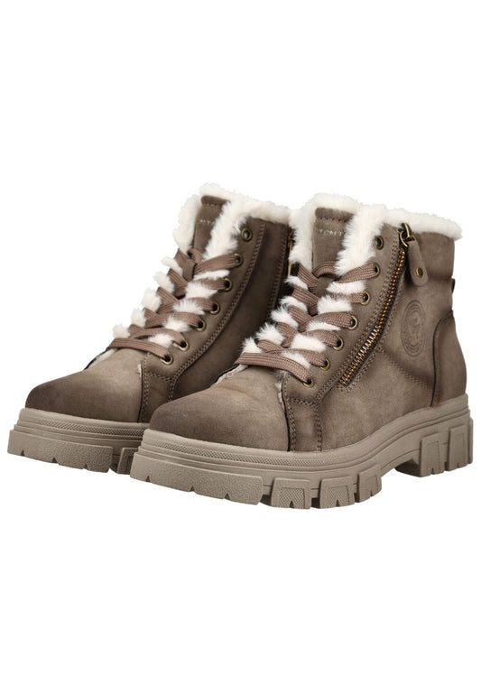 Tom Tailor Stiefelette Lederimitat Taupe