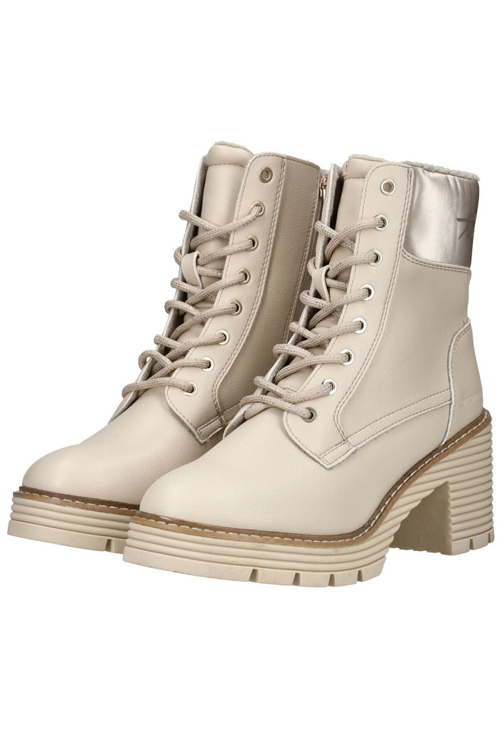 Tom Tailor Stiefelette Lederimitat/Textil Beige Warmfutter