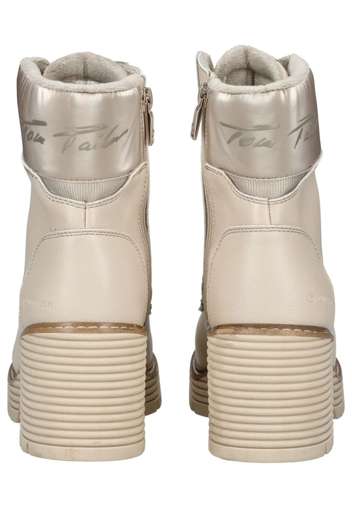 Tom Tailor Stiefelette Lederimitat/Textil Beige Warmfutter