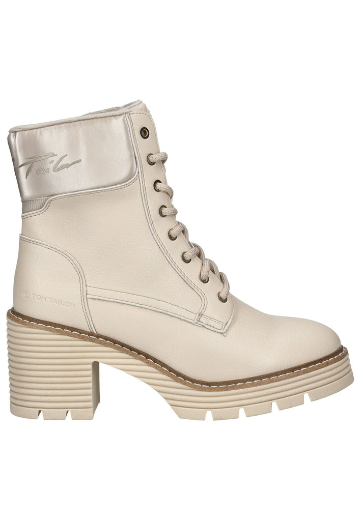 Tom Tailor Stiefelette Lederimitat/Textil Beige Warmfutter
